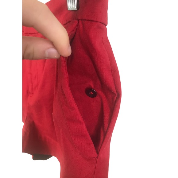 Kate Spade Saturday Women's Chino Shorts Red Cotton Stretch Flat Front Sz 2 - Picture 9 of 14